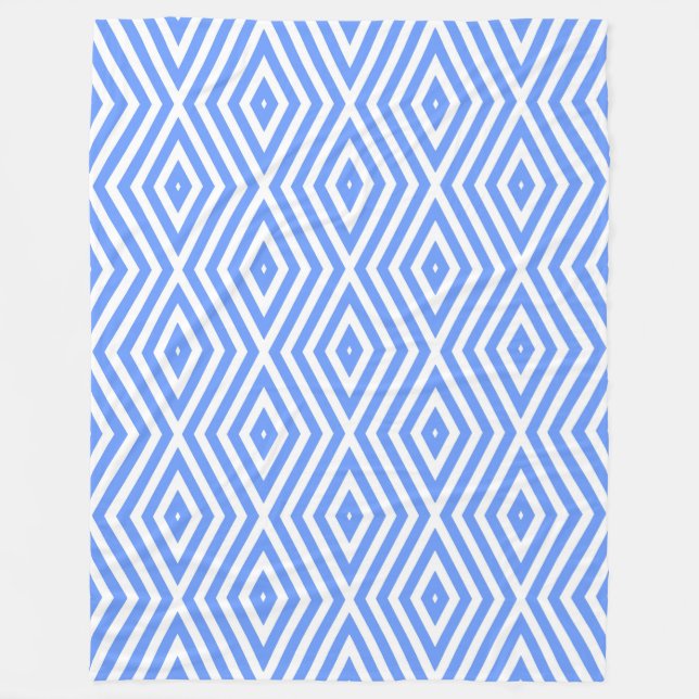 Cornflower Blue Moods Diamond Chevrons Fleecedecke (Vorderseite)
