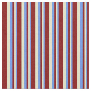 Cornflower Blue, Pale Goldenrod und Maroon Lines Stoff