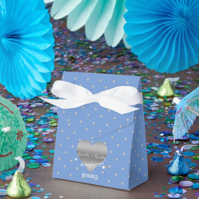 Cornflower Blue Polka Dots Gastgeschenk Box Geschenkschachtel (Party)