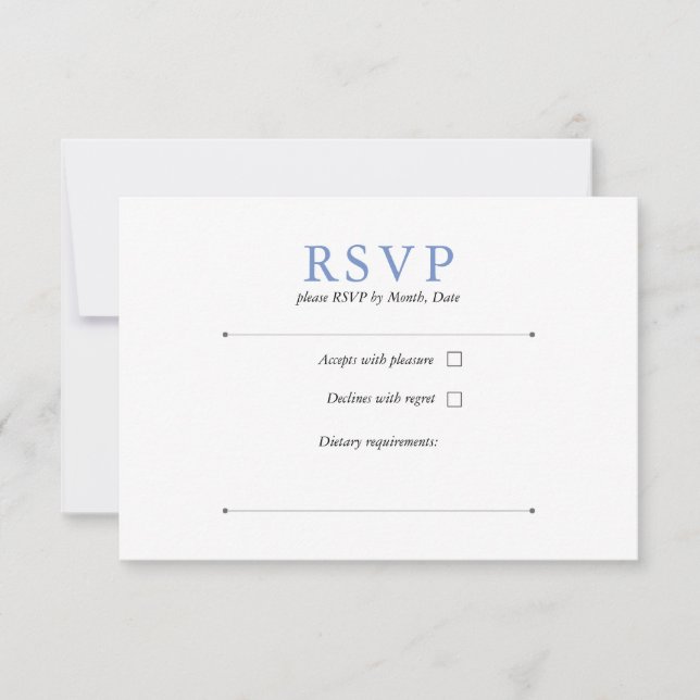 Cornflower Blue RSVP Karte (Vorderseite)