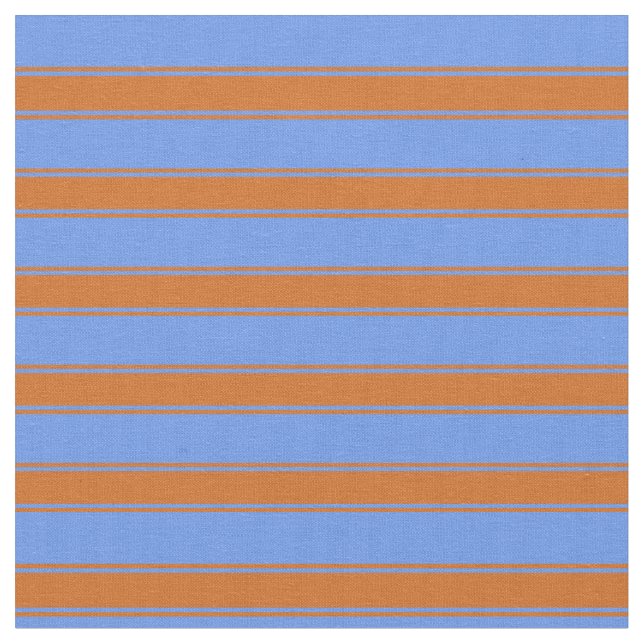 Cornflower Blue & Schokolade Farbiges Muster Stoff (Nahaufnahme)