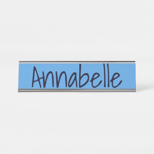 Cornflower Blue Schreibtischnamensplakette (Vorderseite )