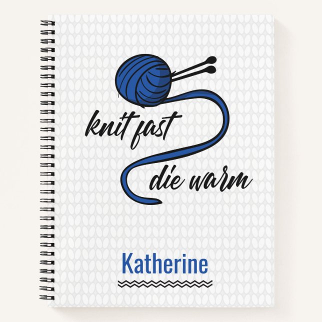 Cornflower Blue Strick Schnell, Die Warmes Noteboo Notizbuch (Vorderseite)