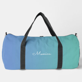 Cornflower Blue to Light Aquamarin Ombre Duffle Bag