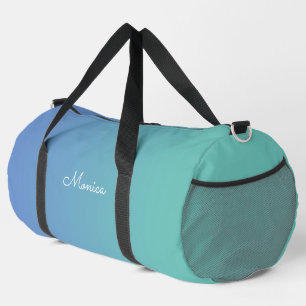 Cornflower Blue to Light Aquamarin Ombre Duffle Bag