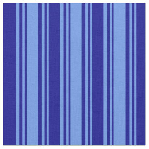 Cornflower Blue und Dark Blue Colored Lines Stoff
