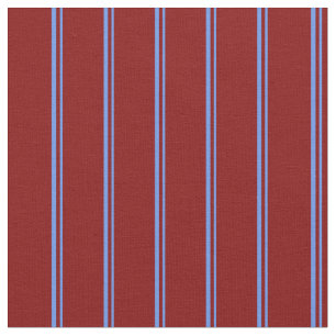 Cornflower Blue und Maroon Colored Lines Stoff