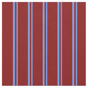 Cornflower Blue und Maroon-Muster Stoff