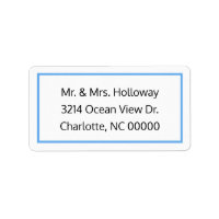 Cornflower Blue und White UAWG Address Label