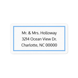 Cornflower Blue und White UAWG Address Label Adressaufkleber