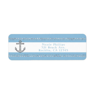 Cornflower Blue & White Stripes Diamant Anker