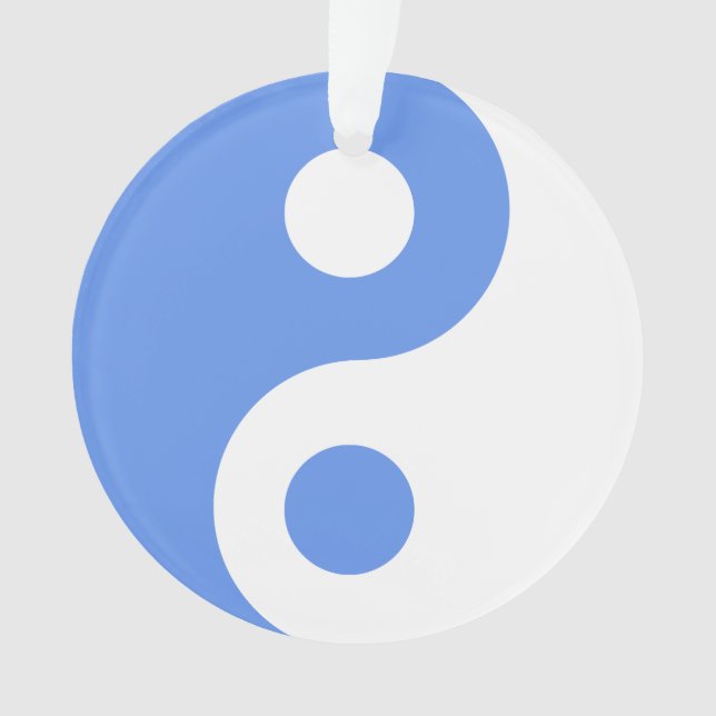 Cornflower Blue Yin Yang Symbol Ornament (Vorderseite)