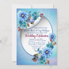 Cornflower-Blues bei Watercolor-Hochzeit Einladung