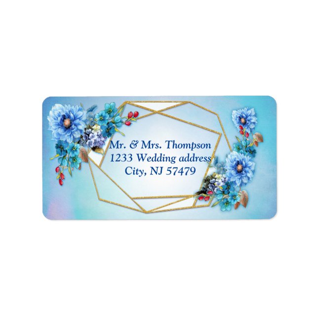 Cornflower-Blues in Watercolor Adressaufkleber (Vorne)