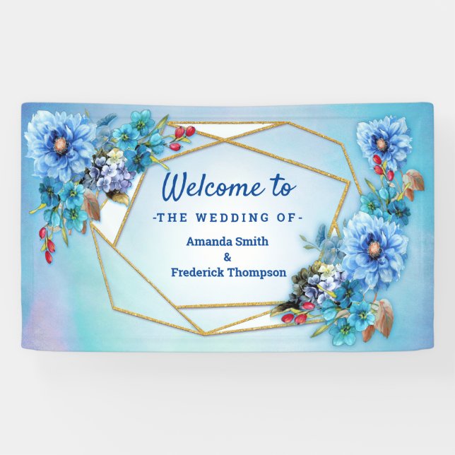 Cornflower-Blues in Watercolor Banner (Horizontal)