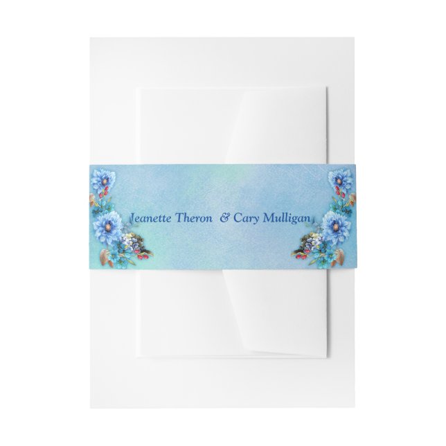 Cornflower-Blues in Watercolor Einladungsbanderole (Vorderseite Beispiel)