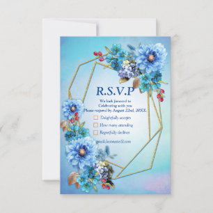 Cornflower-Blues in Watercolor RSVP Karte