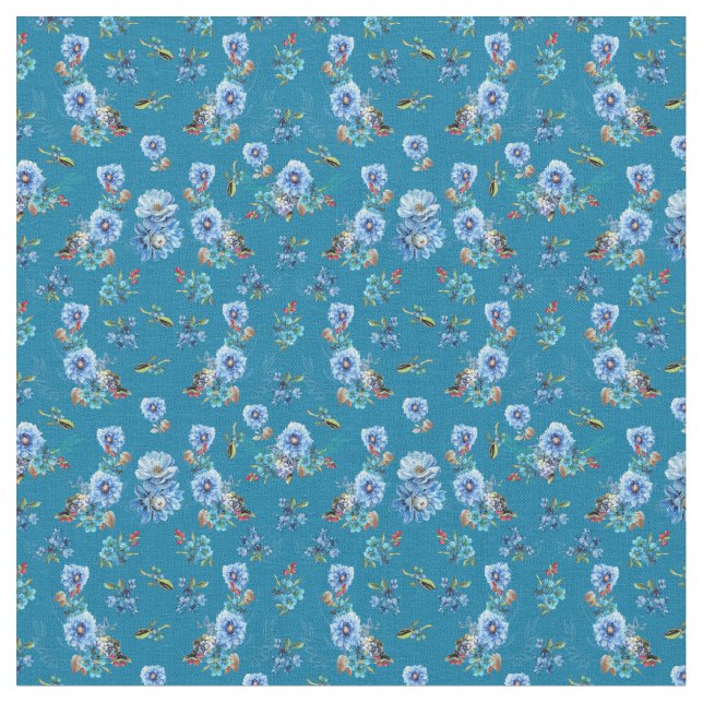 Cornflower-Blues in Watercolor Stoff (Nahaufnahme)