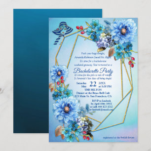 Cornflower Blues Watercolor Bachelorette Einladung