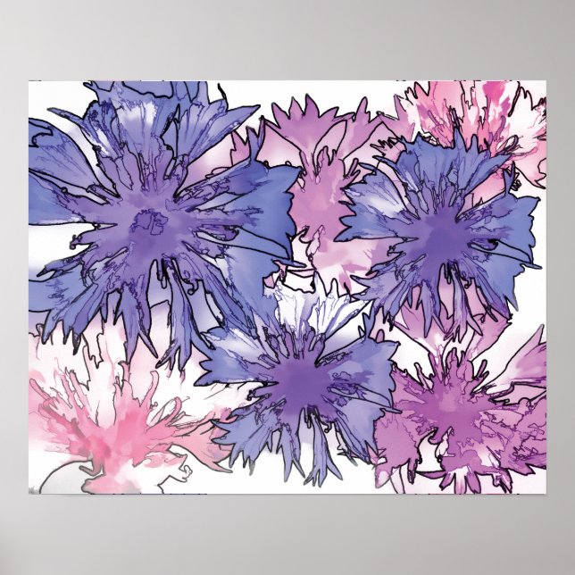 Cornflower Collage Poster (Vorne)