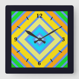 Cornflower Harmonische Farben Kunst, Dichtung und  Quadratische Wanduhr