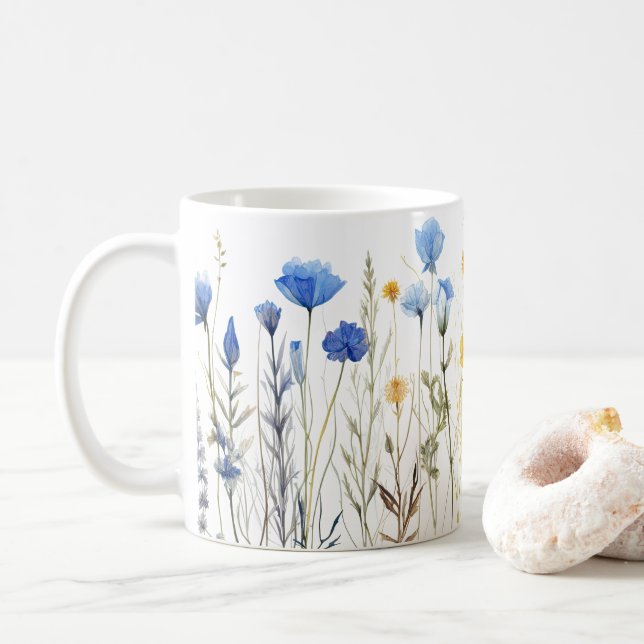 Corngepresste Blume Watercolor-Style Kaffeetasse (Mit Donut)