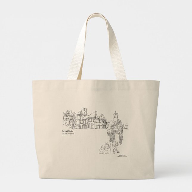 Cornhill Castle, Highlander, Scottie Dog Tote Bag Jumbo Stoffbeutel (Rückseite)