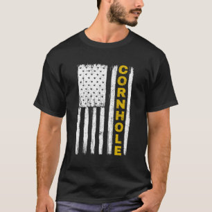 Cornhole 4. Juli Patriotische Flagge T-Shirt