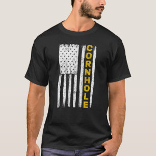 Cornhole 4. Juli Patriotische Flagge T-Shirt