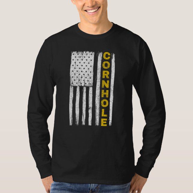 Cornhole  4th of July Patriotic Flag T-Shirt (Vorderseite)