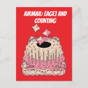 Cornhole-Airmail-Geburtstagskuchen-Witz Humor Postkarte