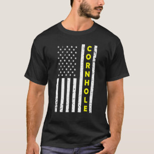 Cornhole American Flag Bean Bag Cornhole Men Wome T-Shirt