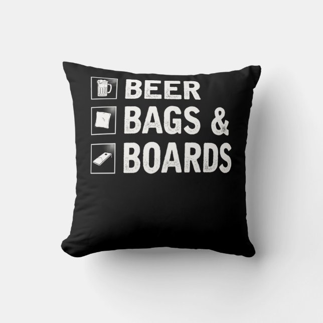 Cornhole Bag und Bier Drink Corn Player Kissen (Vorderseite)