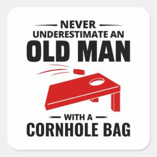 Cornhole Bean Bag Toss Outdoor Lawn Game Funny Quadratischer Aufkleber