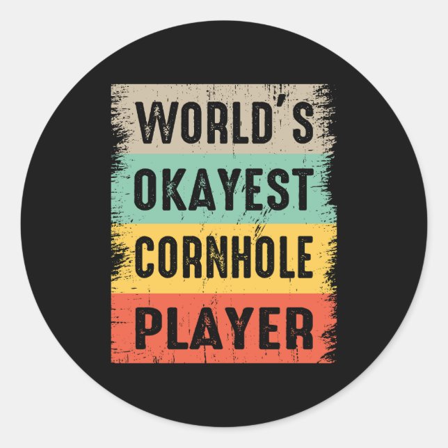 Cornhole Bean Bag Toss Outdoor Lawn Game Funny Runder Aufkleber (Vorderseite)