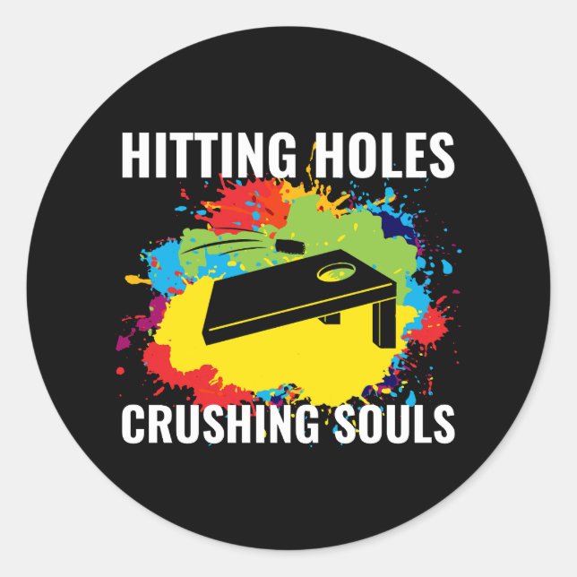 Cornhole Bean Bag Toss Outdoor Lawn Game Funny Runder Aufkleber (Vorderseite)