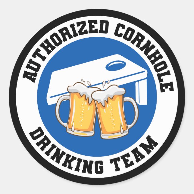 Cornhole Bean Bag Toss Outdoor Lawn Game Funny Runder Aufkleber (Vorderseite)