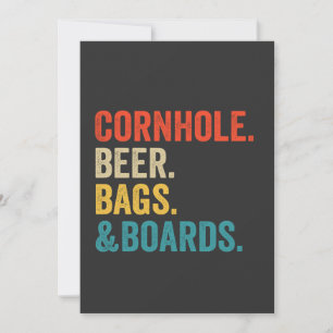 Cornhole-Bierbeutel & -Bretter Lustiges Vintage-Ge Einladung