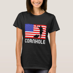 Cornhole Brettspiel Männer Frauen Amerikanische Fl T-Shirt