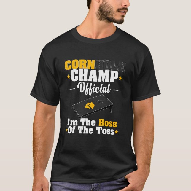 Cornhole Champ, Boss of the Toss T-Shirt (Vorderseite)