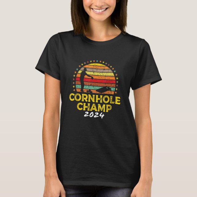 Cornhole Champion 2024 Cornhole Bags Tournament Wi T-Shirt (Vorderseite)