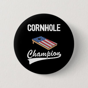 Cornhole Champion American Flag Bean Bag Board Cor Button