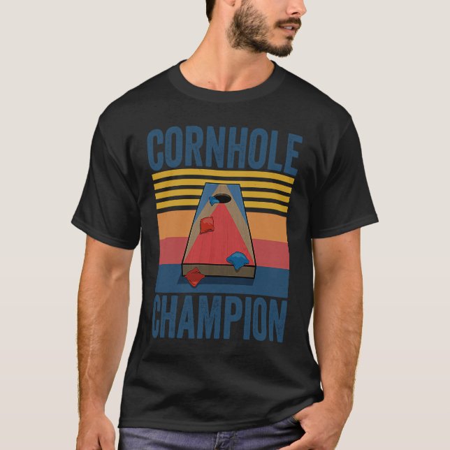 Cornhole Champion Cornhole King Cornhole Queen T-Shirt (Vorderseite)