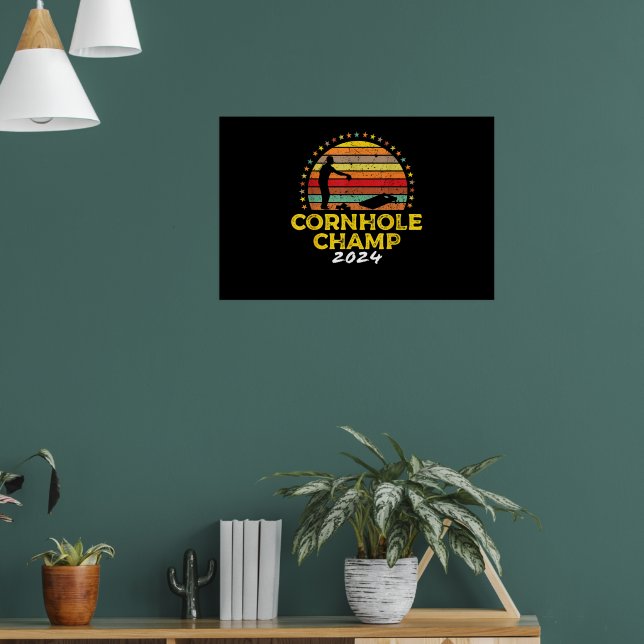 Cornhole-Champion Cornhole-Taschen Turniersieger Poster (Wohnzimmer 1)