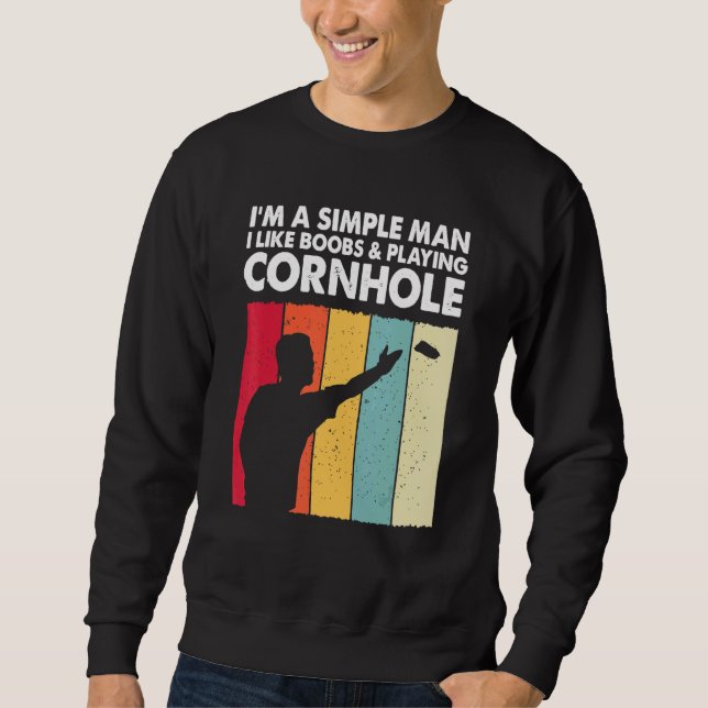 Cornhole Champion King Cornhole Player Vater Team Sweatshirt (Vorderseite)