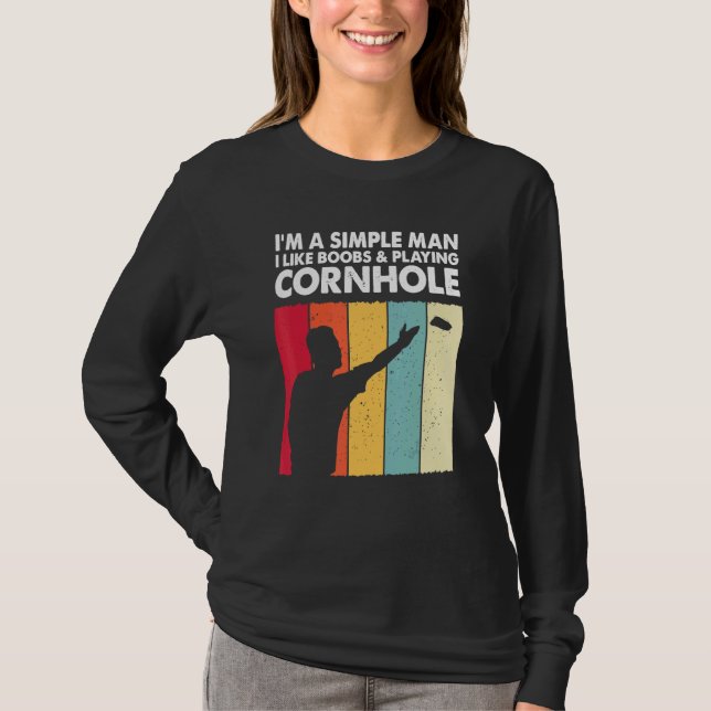 Cornhole Champion King Cornhole Player Vater Team T-Shirt (Vorderseite)
