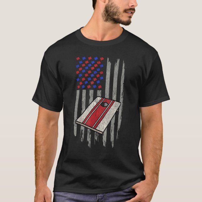 Cornhole Corn Hole Patriotic 1 T-Shirt (Vorderseite)