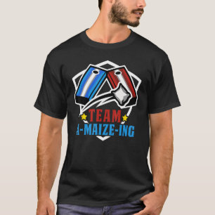 Cornhole Corn Hole Team A Mais einwerfend T-Shirt
