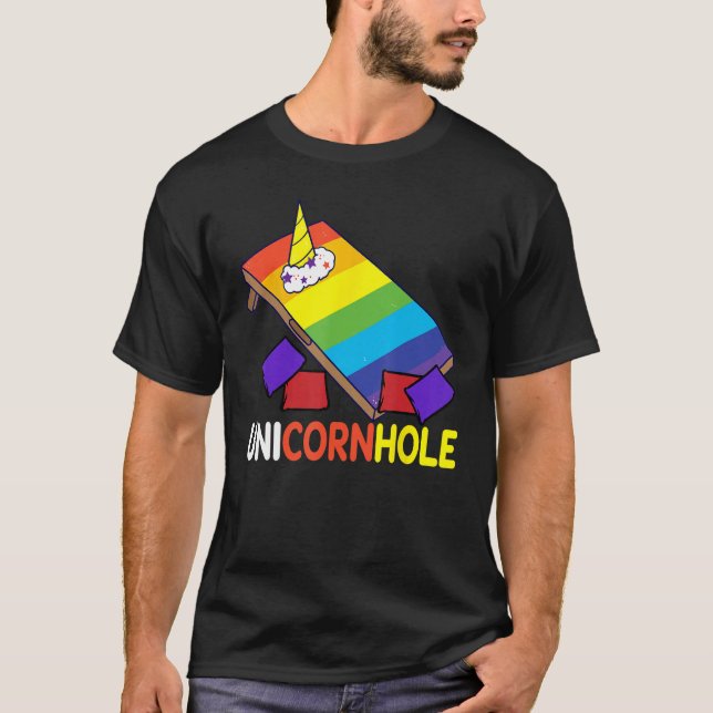 Cornhole Corn Hole Unicornhole T-Shirt (Vorderseite)