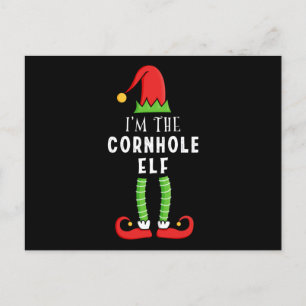 Cornhole Elf Christmas Matching Familiengeschenk Postkarte